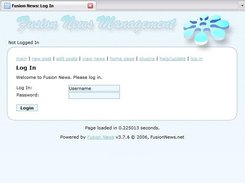 Login screen