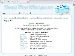 Home page after logging in