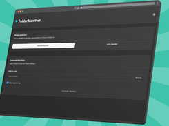 The starting screen of FolderManifest, where users select a folder to scan and choose between generating or verifying a manifest. With one click, the tool prepares a detailed HTML report of folder structure, duplicates, and checksums — fully offline.