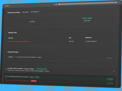 A section of the FolderManifest HTML report showing duplicate file detection and checksum-based verification results. This part of the manifest summarizes cleaned duplicates, recovered space, and verified file integrity — helping users confirm folder consistency at a glance.