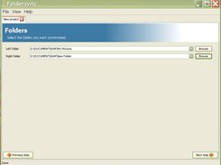 Foldersync 0.1 beta 1 on Windows XP - Folders