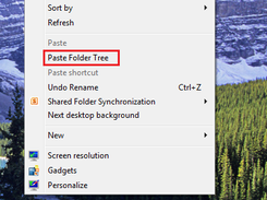 Context menu with Paste Folder Tree