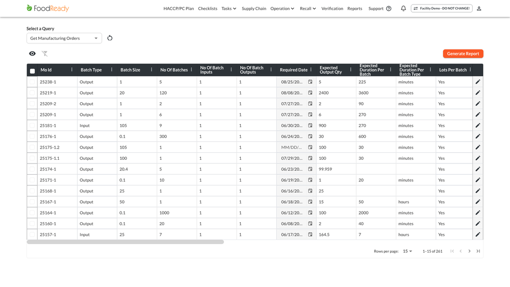 Manufacturing Orders