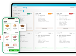 FoodStorm's Kitchen Display System with online ordering capabilities to build made-to-order items.