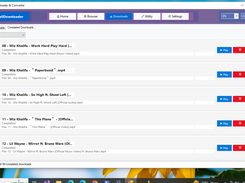 DowloadTab showing complete downloads in light mode, you can filter to show files or media like audio or video