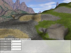 Different autotexturize settings applied on the terrain