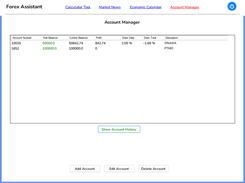 Add accounts with balance and descriptions