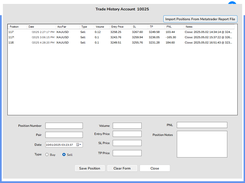 Add and track trading positions