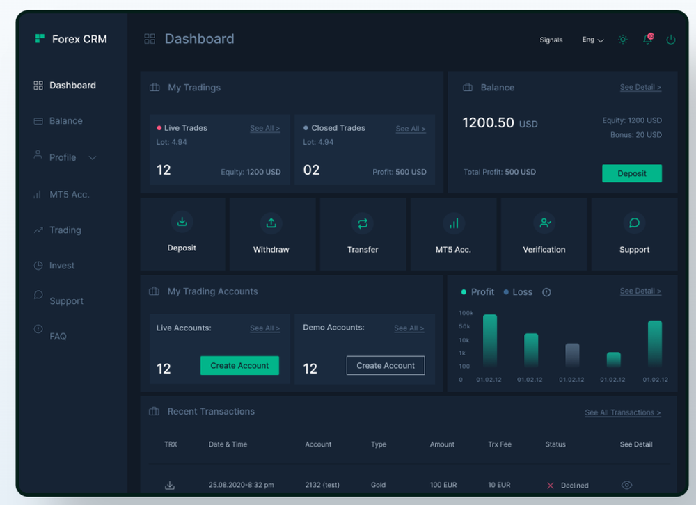 Forex CRM Screenshot 1