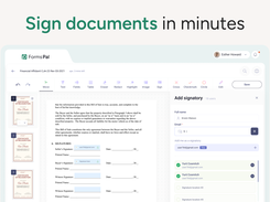 Add e-signatures, send files for signing, and track progress in one place.
