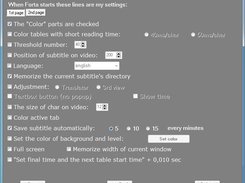 Personal settings
