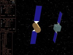 A notional spacecraft servicing scenario in low Earth orbit.