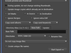 Export selected images to a new catalog