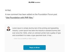 Sample transactional email