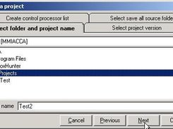 Select folder and project name