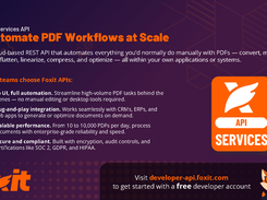 PDF Services API: Automate PDF Work at Scale: Introduction to PDF Services REST API for converting, merging, splitting, compressing, linearizing, flattening, protecting, and optimizing PDFs directly in your apps and systems.