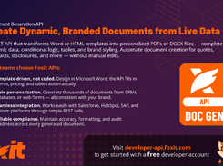 Document Generation API: Create Dynamic, Branded Docs: Explains how templates + data produce polished PDF/DOCX with conditional logic, tables, and brand styles—ideal for quotes, contracts, disclosures, and more.
