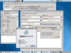 UIDesigner running under OpenSolaris editing an example app.