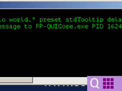 Tooltip "Hello world" from command line.