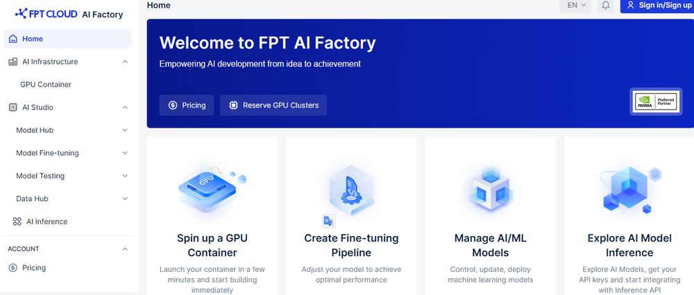 FPT AI Factory Screenshot 1