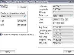 FPTC configuration dialog box