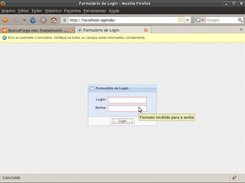 Initial login screen with errors