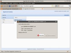 Initial module screen - Csv export
