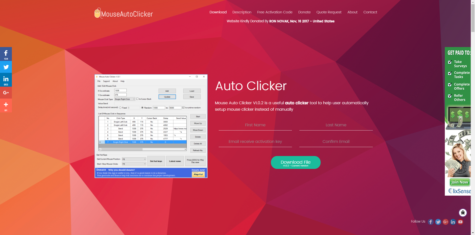 Download Max Auto Clicker for free (Windows, Linux)