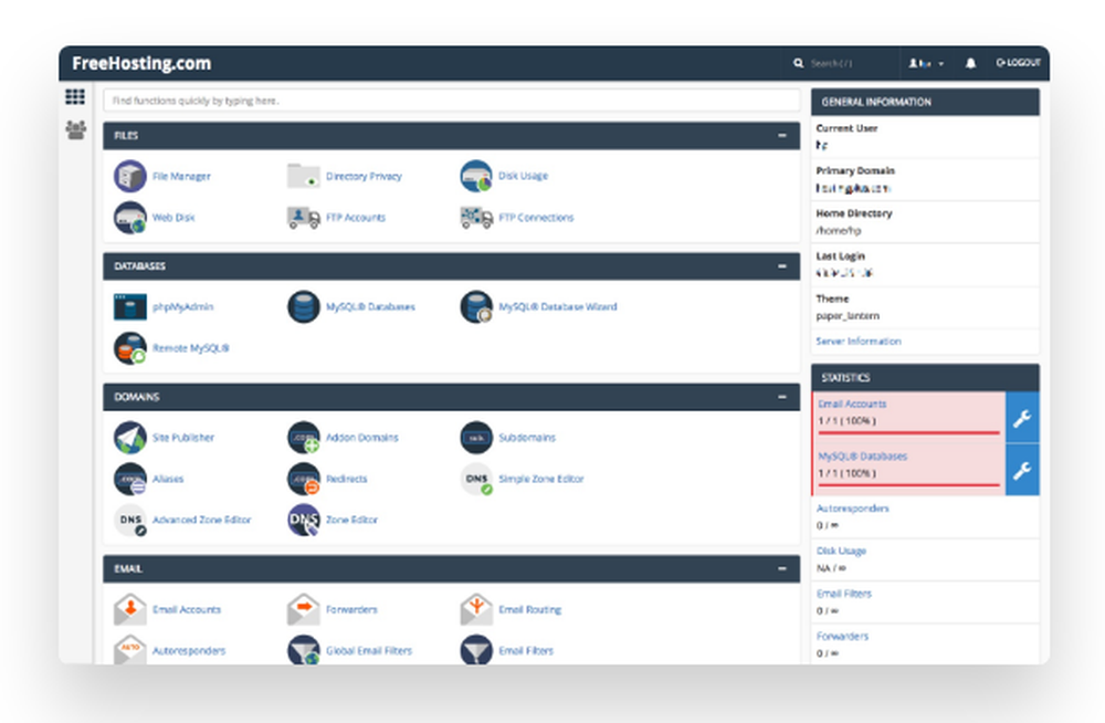 Free Hosting Screenshot 1