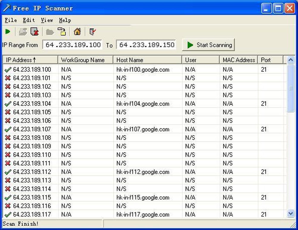 Free IP Scanner Screenshot 1