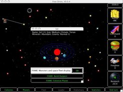 Main Screen with planetary system selected and ship enroute