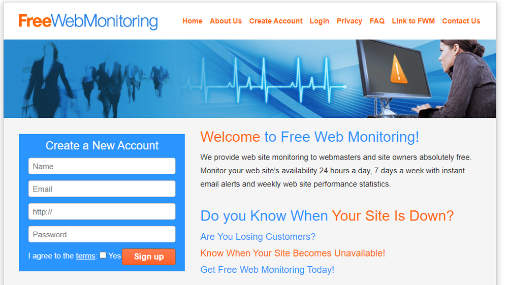 Free Web Monitoring Screenshot 1