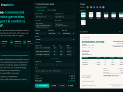 Prepare commercial invoices for international shipments with complete product, pricing, shipping, and customs information. Create professional export documents in minutes.