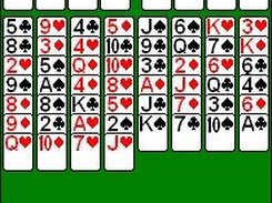 The main display in freecell at the beginning of a game.
