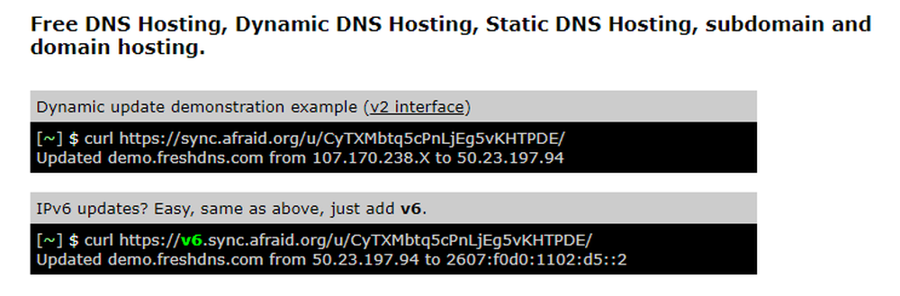 FreeDNS Screenshot 1