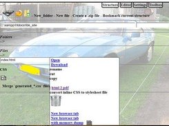 filebrowser, html file menu