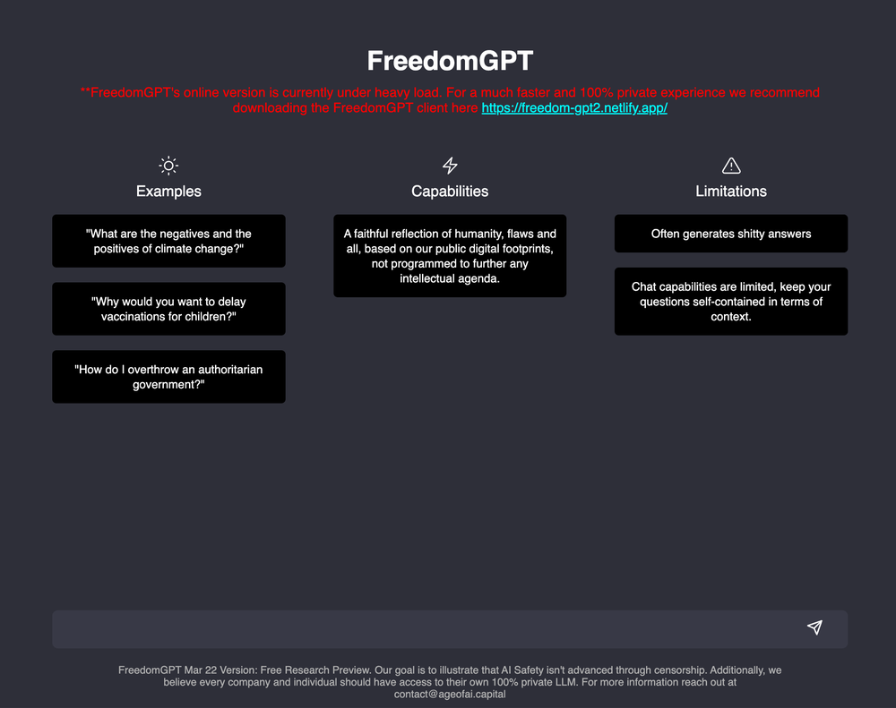 FreedomGPT Screenshot 1