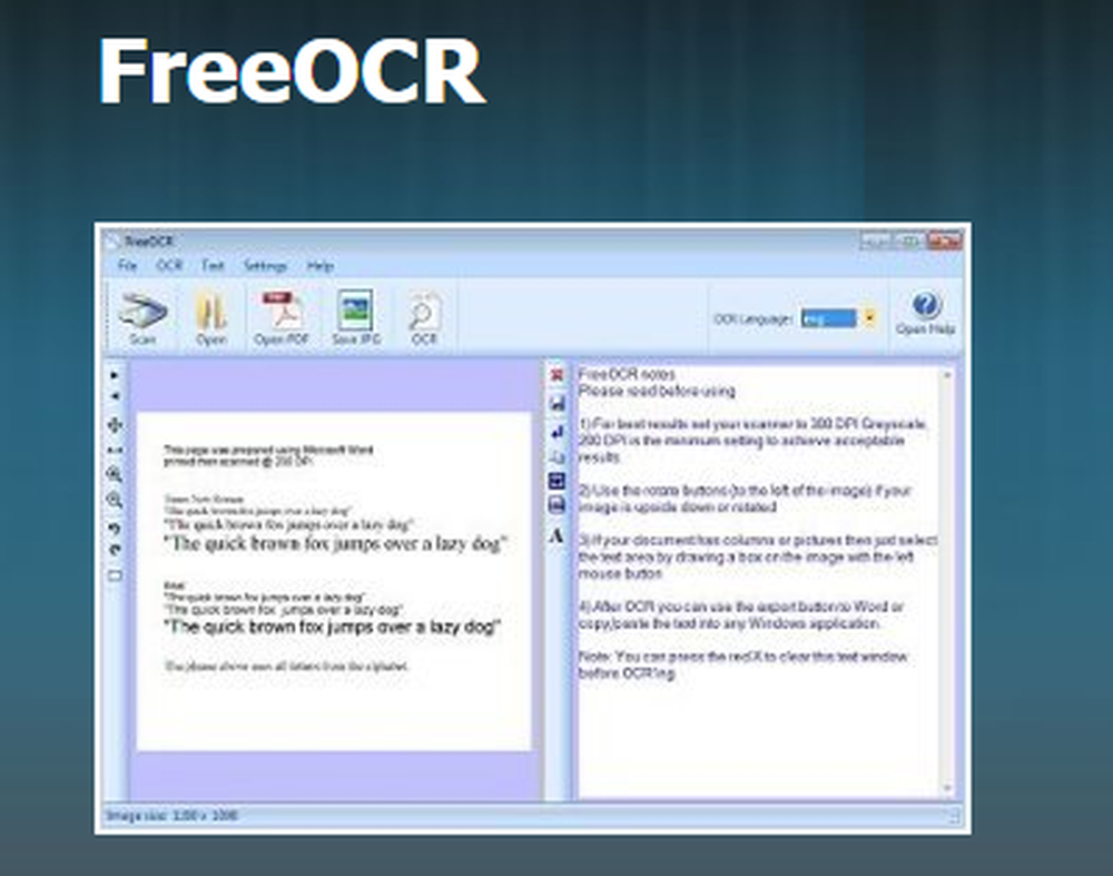 FreeOCR Screenshot 1