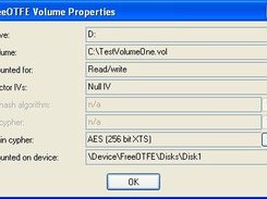 Volume properties dialog 