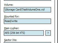 Volume properties dialog 