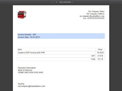 FREE PHP script to create PDF invoices Screenshot 1