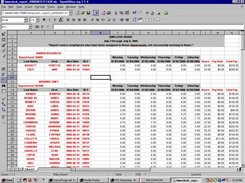 FreeWERM-generated time clock report in Excel format