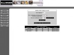 FreeWERM's time clock page - administrator features shown