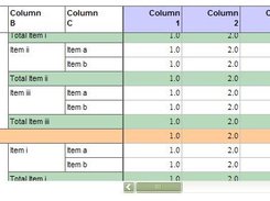 Freeze the left column and top rows