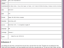 Reproduction of Bible texts as website (HTML).
