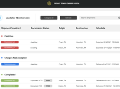 Carriers can view their current, upcoming, and completed loads in our modern Carrier Portal!