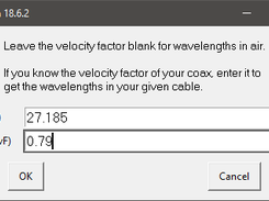 You can now enter a velocity factor to get the wavelengths in a given type of coaxial cable.