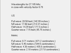 You can now enter a velocity factor to get the wavelengths in a given type of coaxial cable.