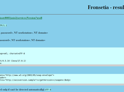 Fronsetia - result page, input data