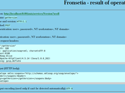 Fronsetia - result page, input data